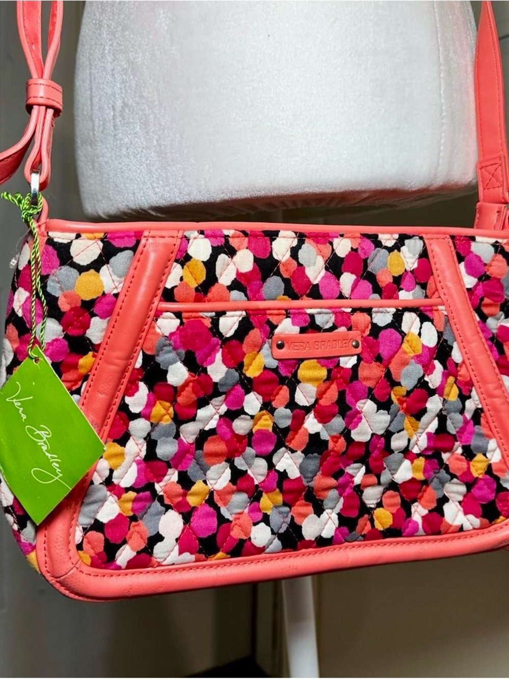 Vera Bradley Coral Pink Multi Quilted Shoulder Bag